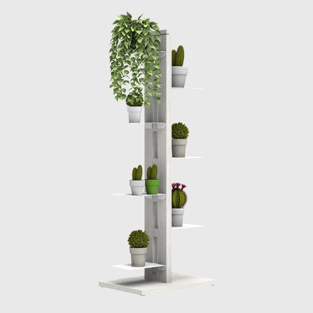 Zia Flora | portapiante a colonna in legno massello di faggio | h 105 cm - immagine 5