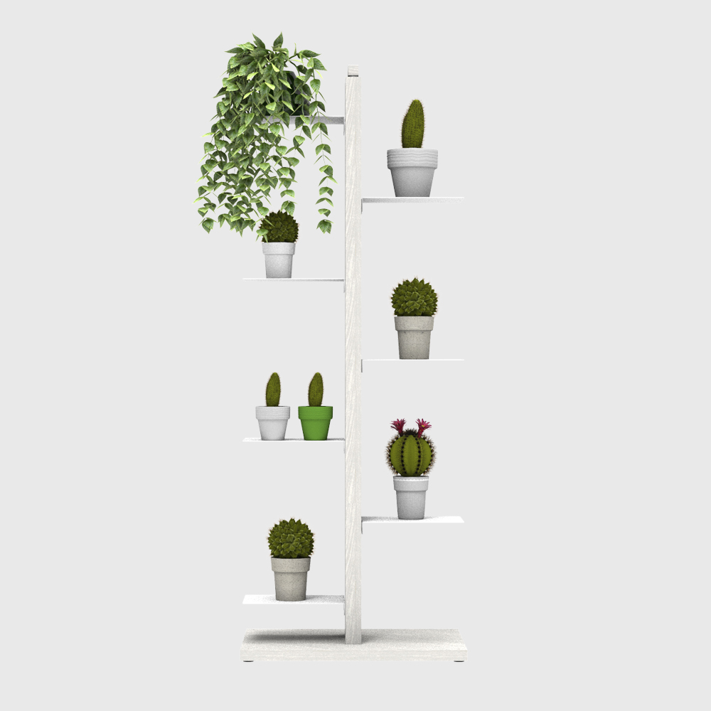 Zia Flora | portapiante a colonna in legno massello di faggio | h 105 cm - immagine 6