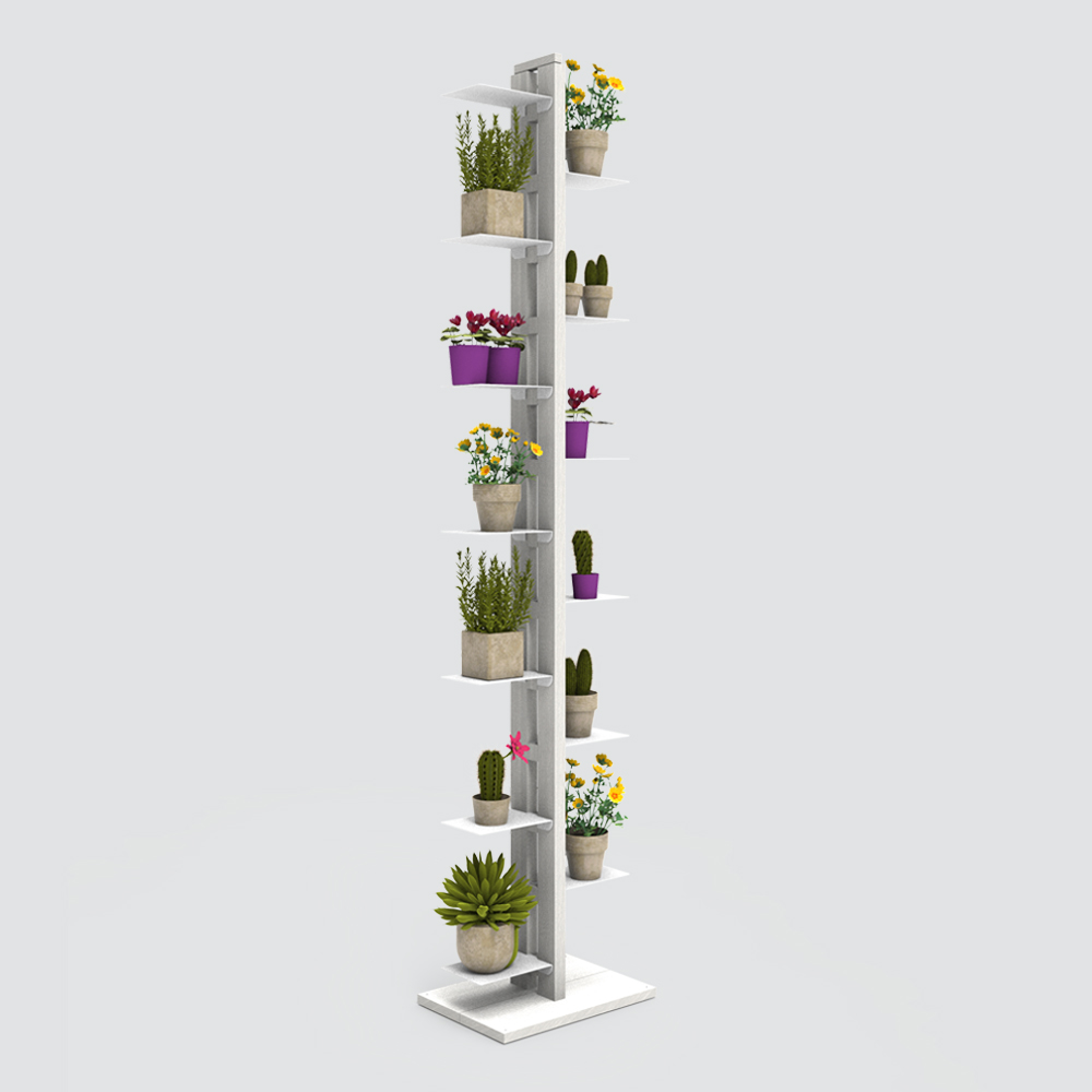 Zia Flora | portapiante a colonna in legno massello di faggio | h 195 cm - immagine 4