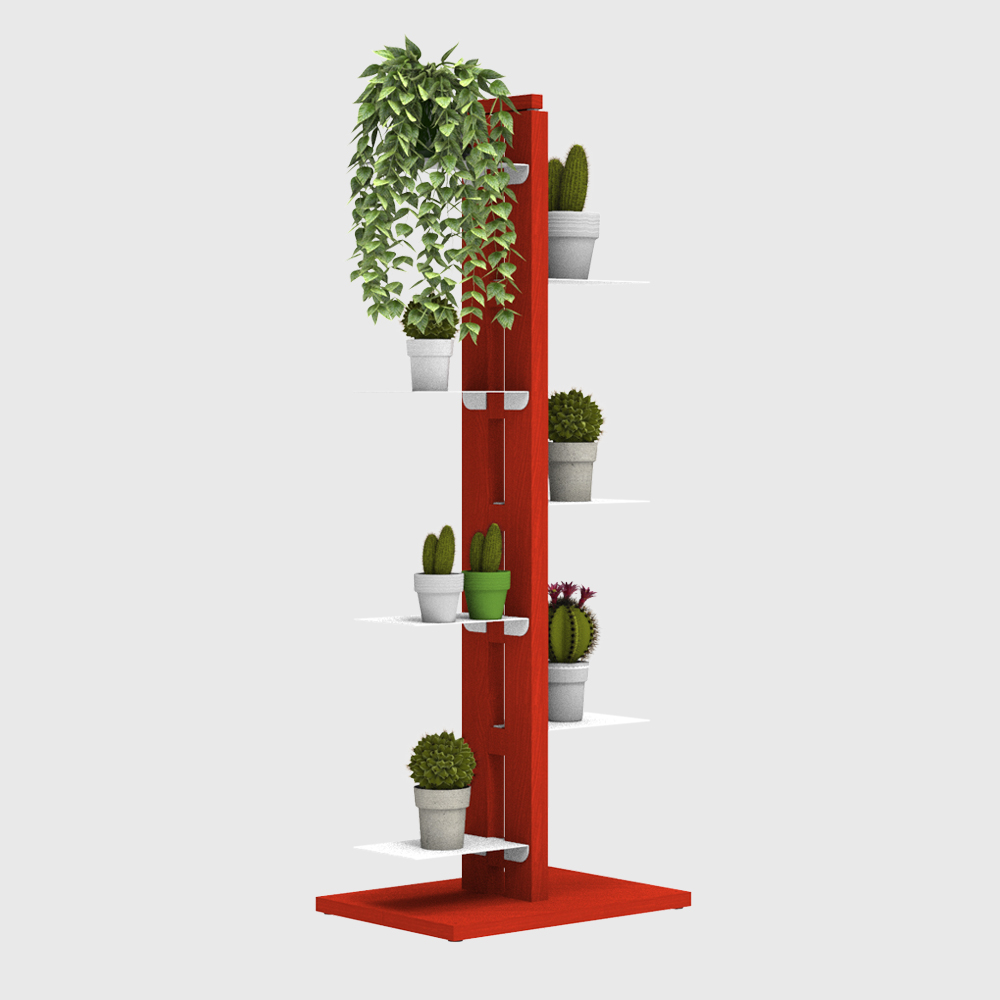 Zia Flora | portapiante a colonna in legno massello di faggio | h 105 cm - immagine 7