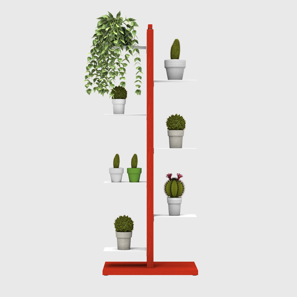 Zia Flora | portapiante a colonna in legno massello di faggio | h 105 cm - immagine 8