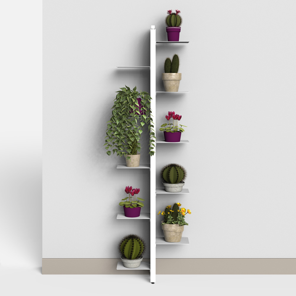 Zia Flora | portapiante a parete in legno massello di faggio | h 150 cm - immagine 7