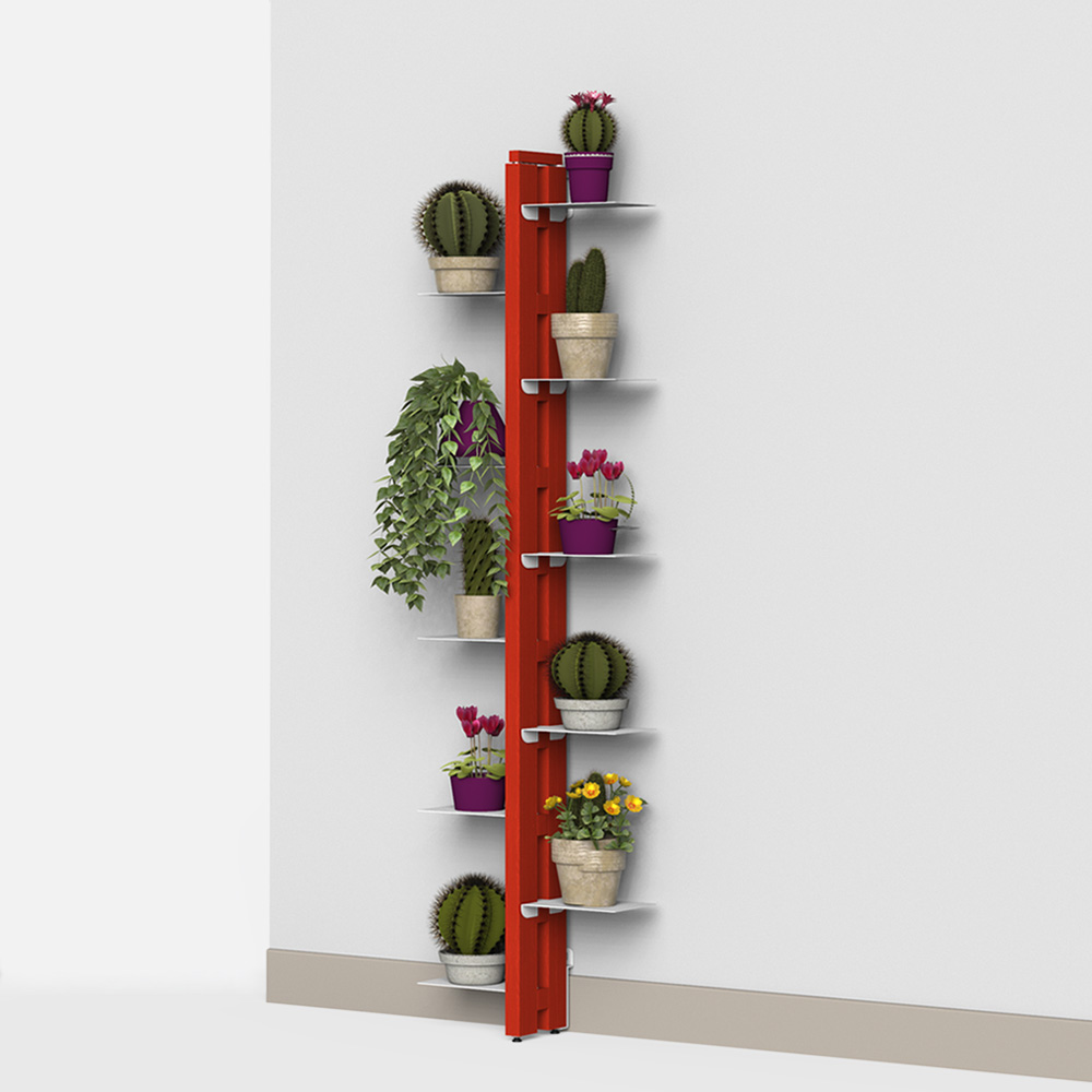 Zia Flora | portapiante a parete in legno massello di faggio | h 150 cm - immagine 9