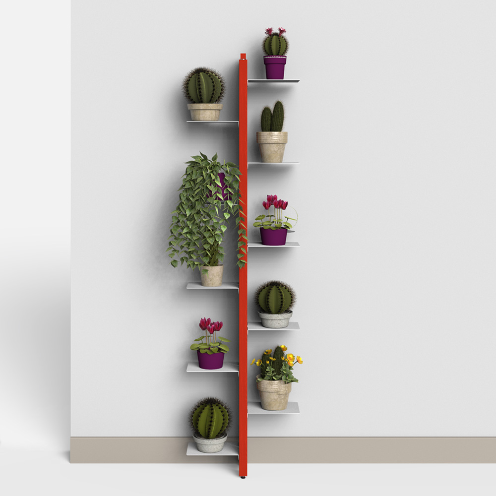Zia Flora | portapiante a parete in legno massello di faggio | h 150 cm - immagine 8