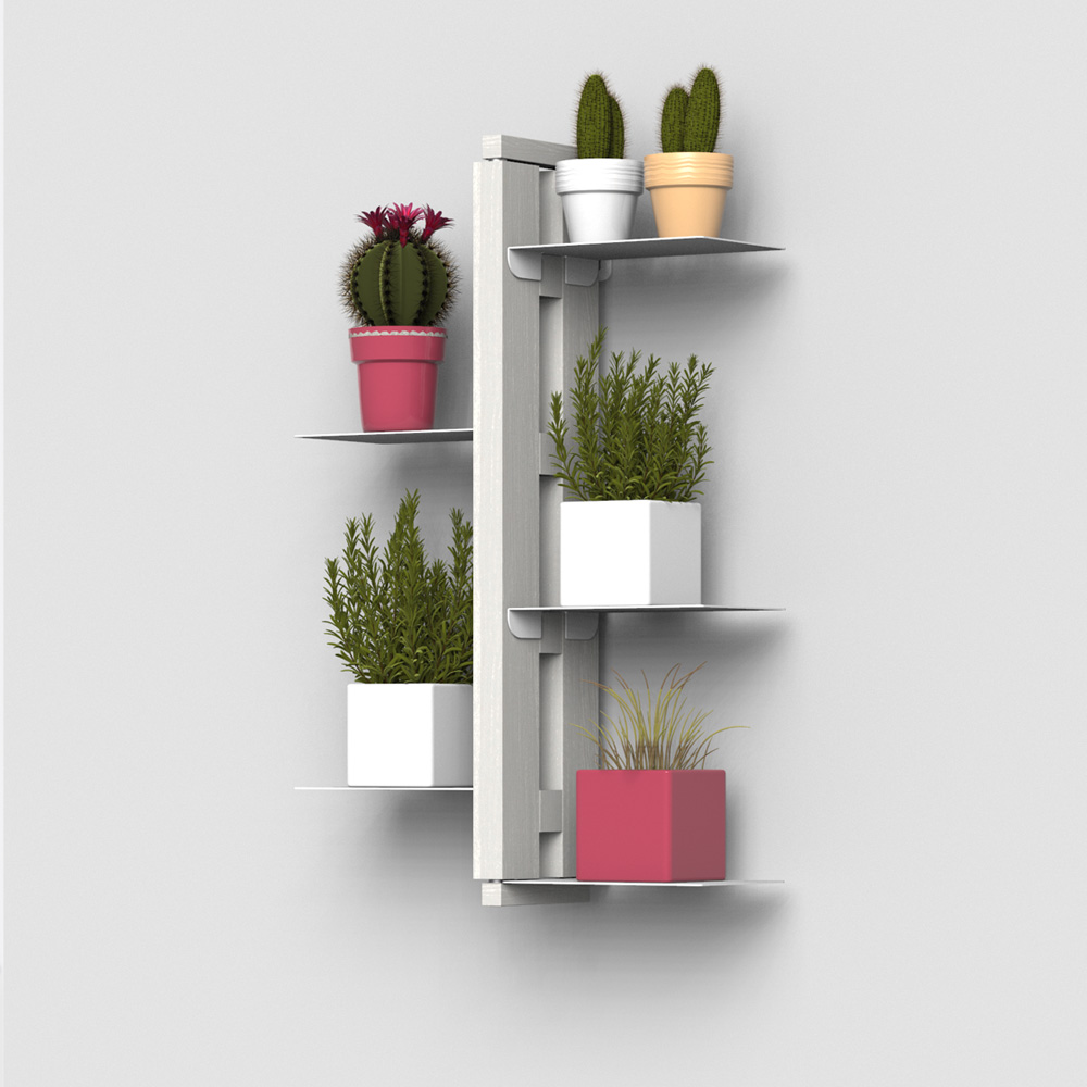 Zia Flora | portapiante sospeso in legno massello di faggio | h 60 cm - immagine 6