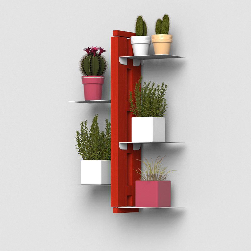 Zia Flora | portapiante sospeso in legno massello di faggio | h 60 cm - immagine 8