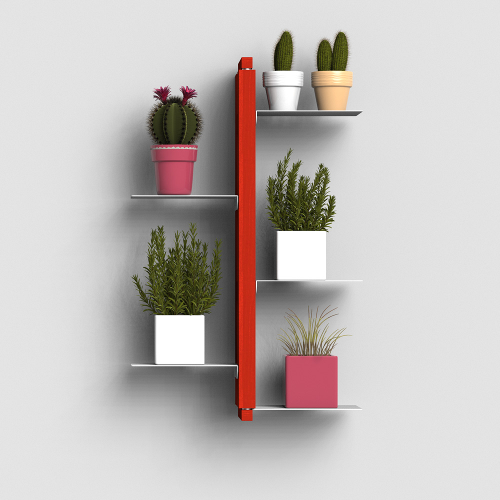 Zia Flora | portapiante sospeso in legno massello di faggio | h 60 cm - immagine 9