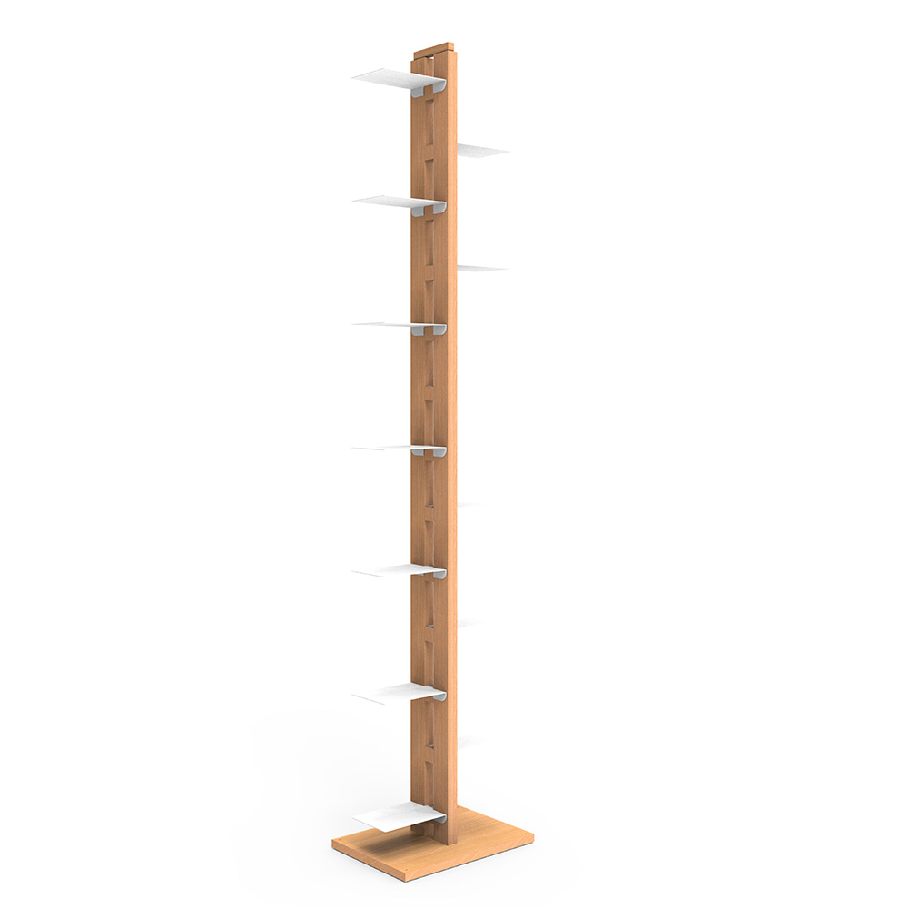 Zia Flora | portapiante a colonna in legno massello di faggio | h 195 cm - immagine 2