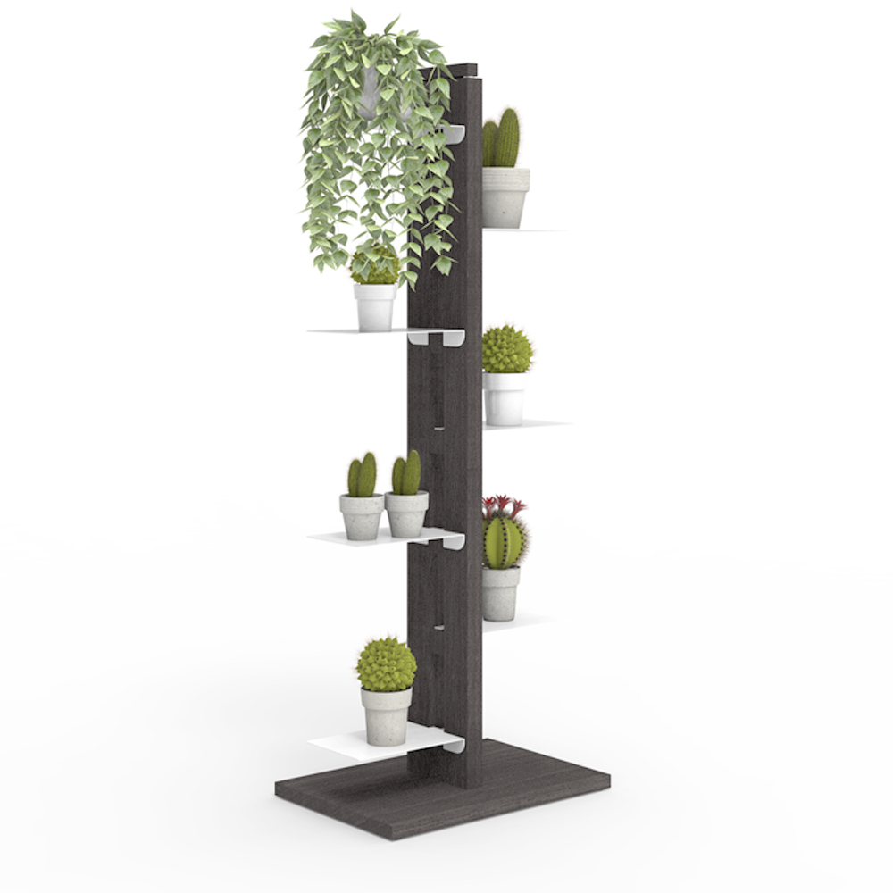 Zia Flora | portapiante a colonna in legno massello di faggio | h 105 cm - immagine 3