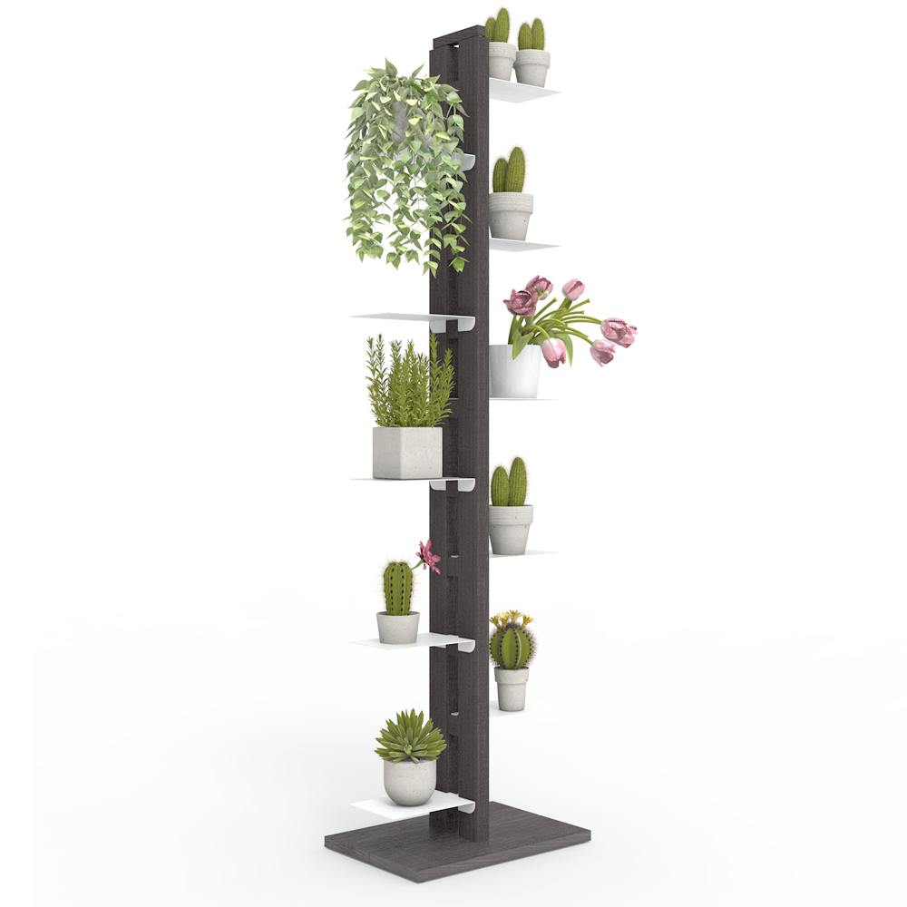 Zia Flora | portapiante a colonna in legno massello di faggio | h 150 cm - immagine 3