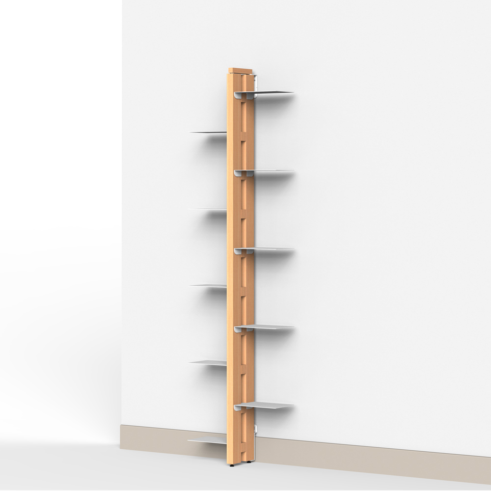 Zia Flora | portapiante a parete in legno massello di faggio | h 150 cm - immagine 2