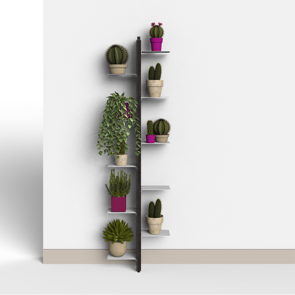 Zia Flora | portapiante a parete in legno massello di faggio | h 150 cm - immagine 5