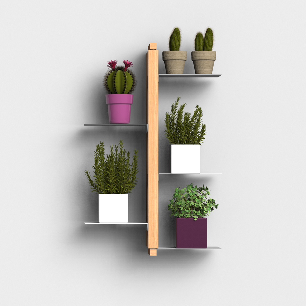 Zia Flora | portapiante sospeso in legno massello di faggio | h 60 cm - immagine 3