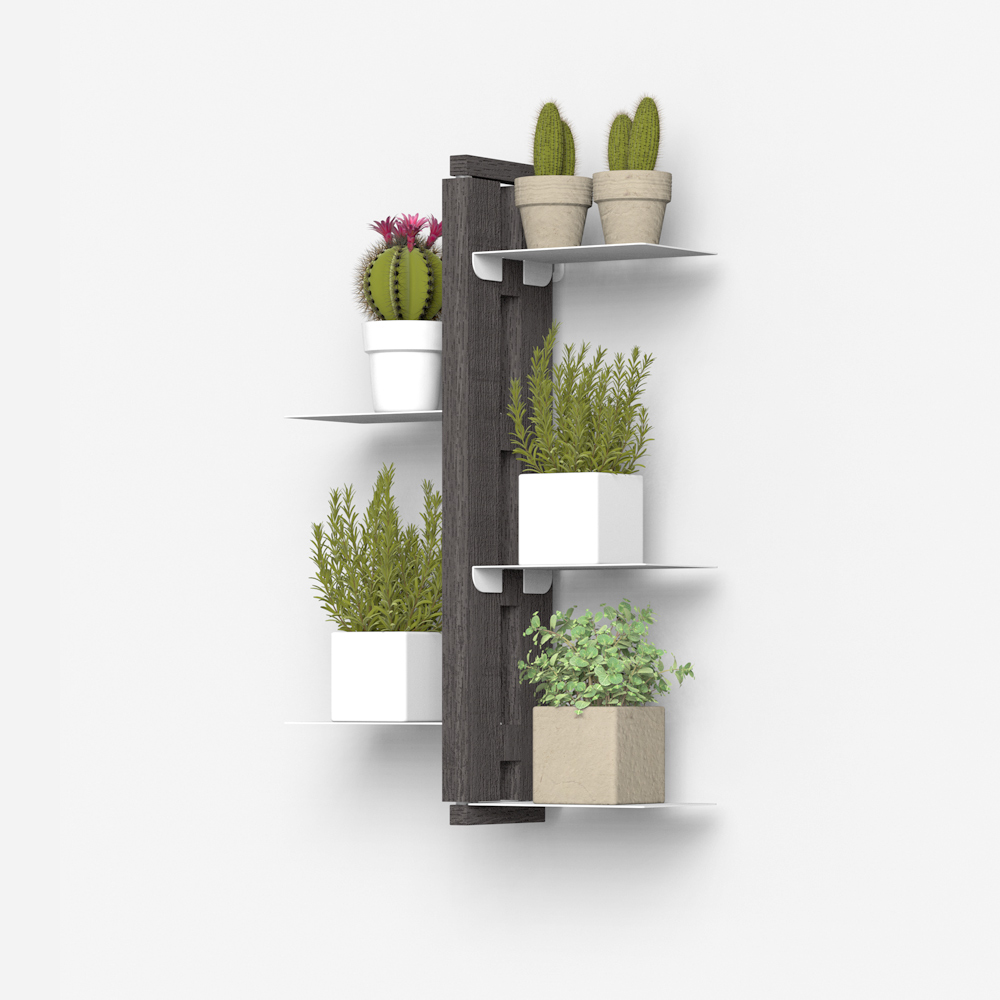 Zia Flora | portapiante sospeso in legno massello di faggio | h 60 cm - immagine 4