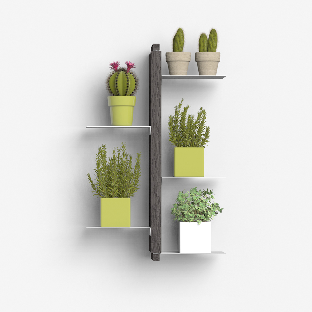 Zia Flora | portapiante sospeso in legno massello di faggio | h 60 cm - immagine 5